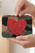 Camo And Heart Coin Purse