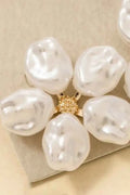 Chunky Pearl Flower Stud Earrings
