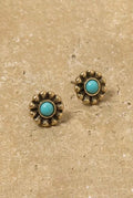 Circle Turquoise Stud Earrings