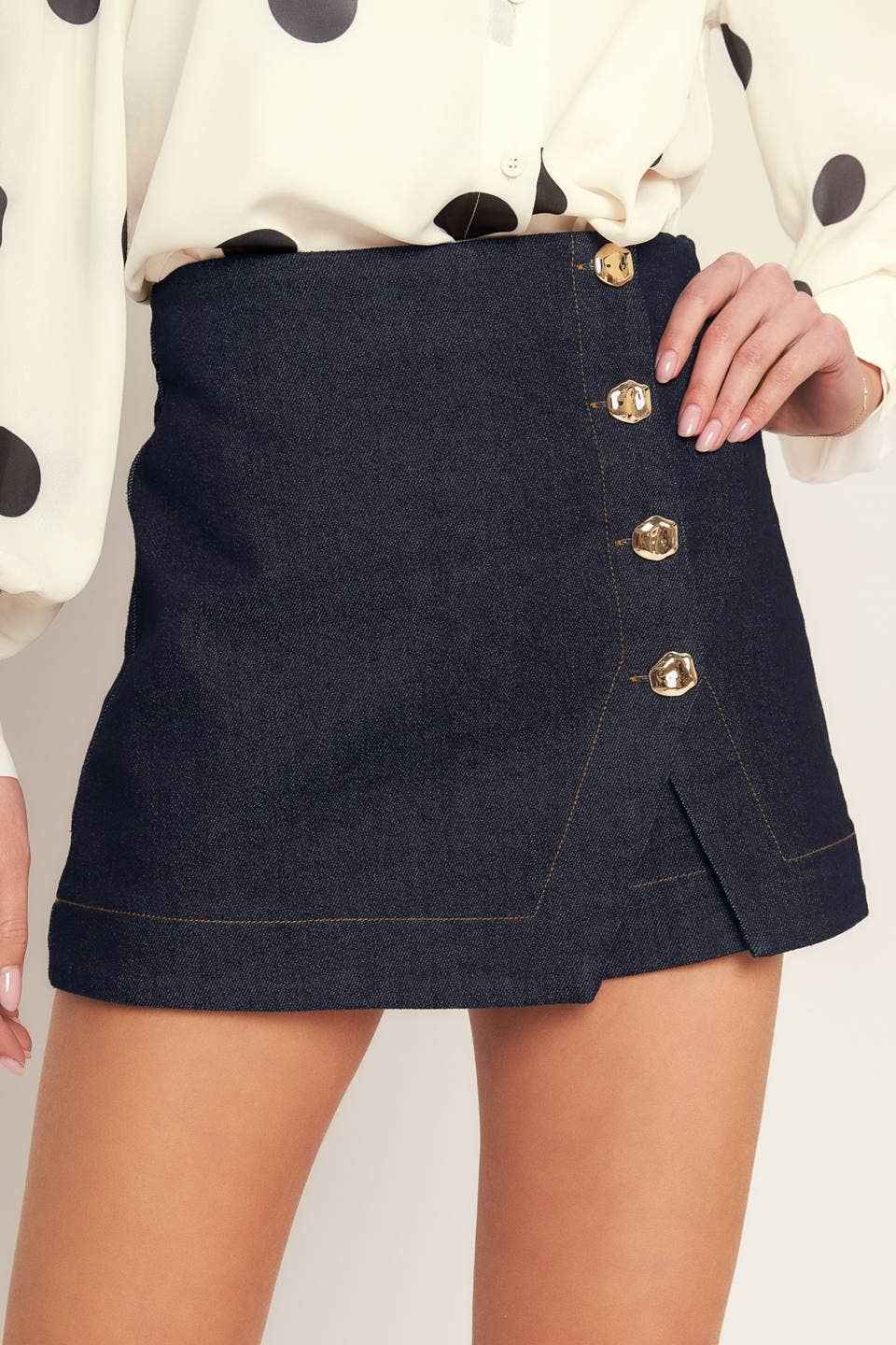 Dark Indigo Denim Skort