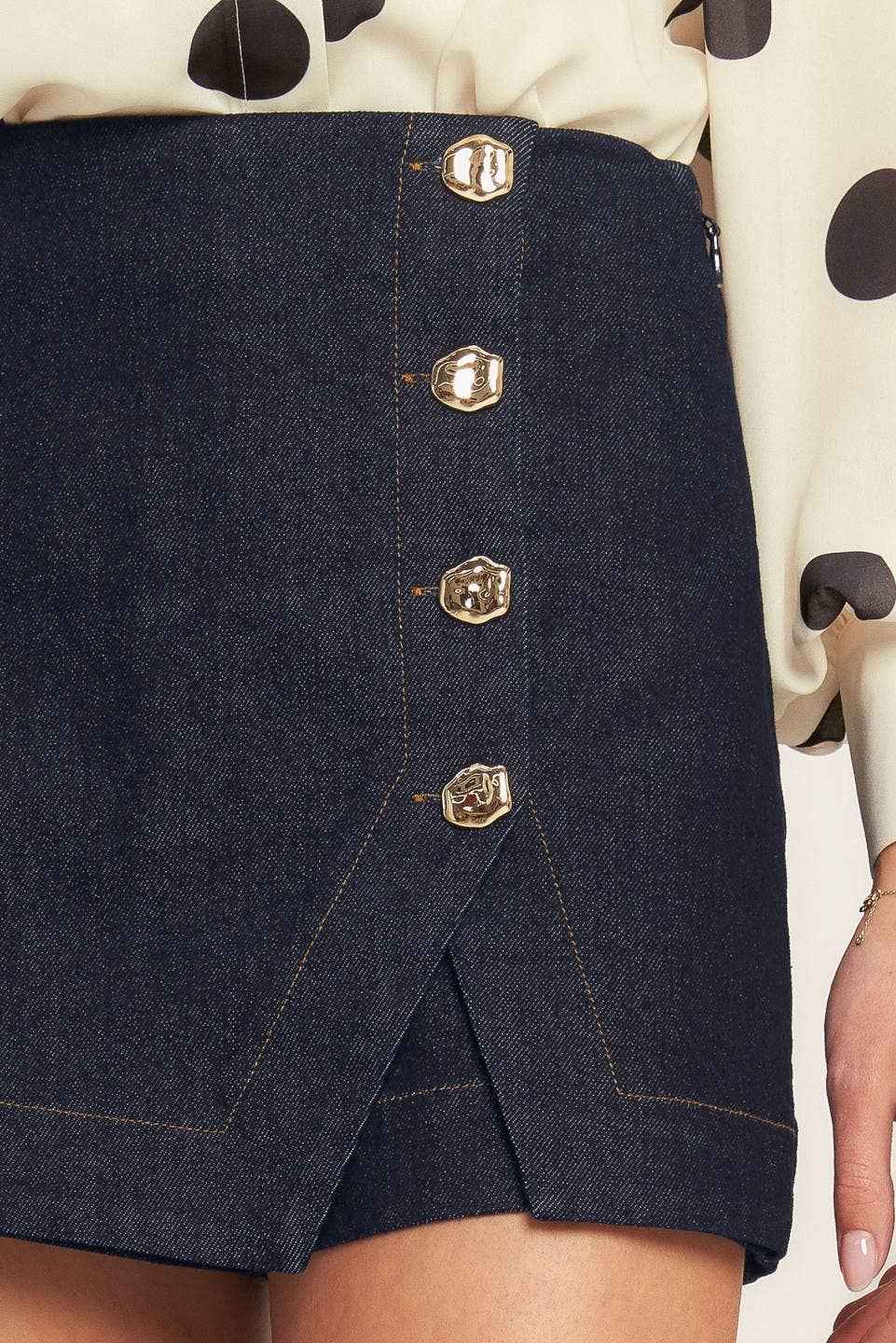 Dark Indigo Denim Skort