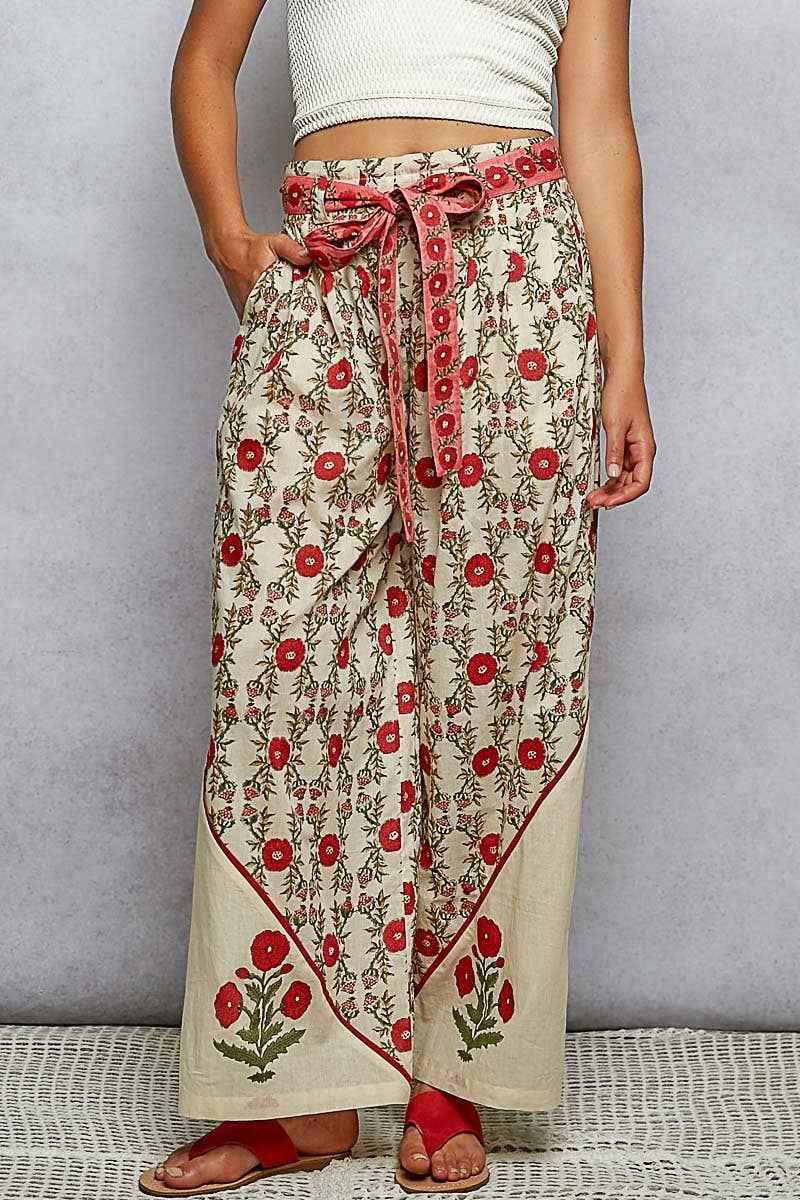 Floral Straight Fit Pants