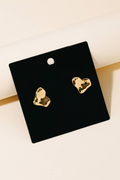 Gold Dipped Heart Stud Earrings