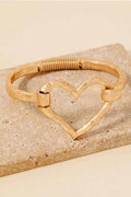 Hammered Heart Bangle Bracelet