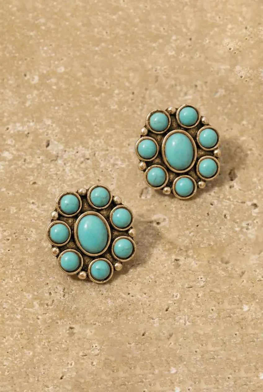 Oval Turquoise Stud Earrings