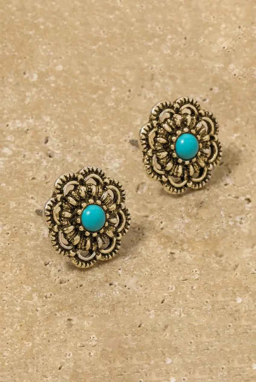 Petal Turquoise Stud Earrings