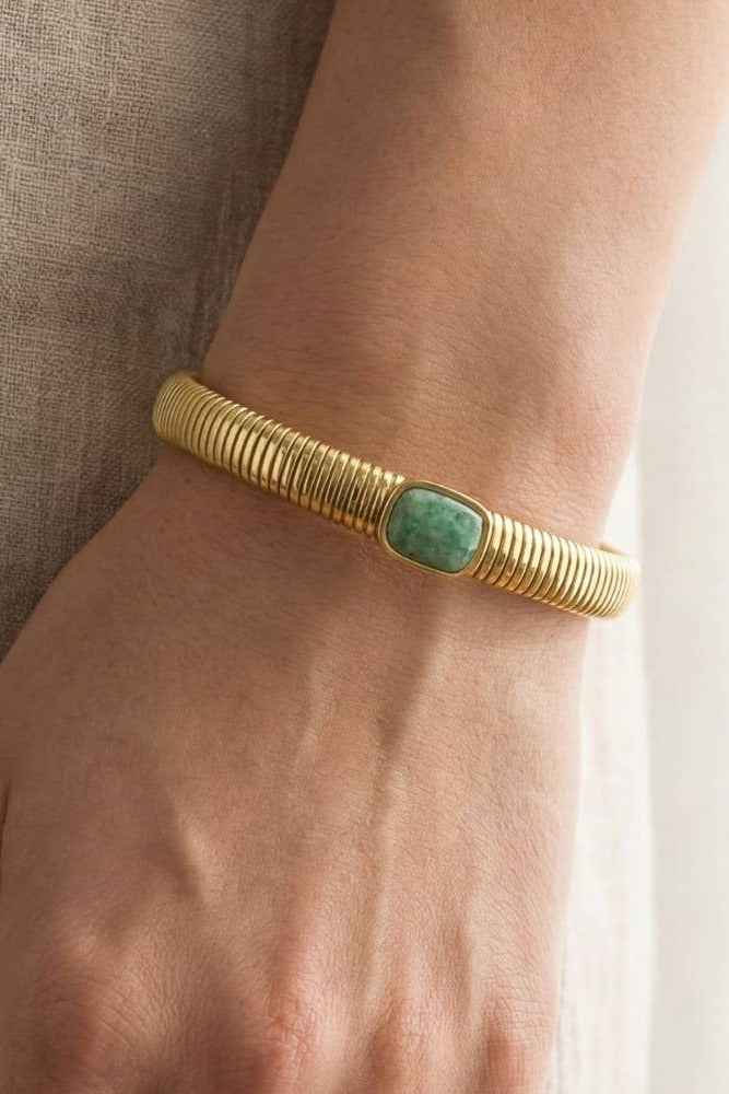 Ribbed Stone Bracelet