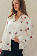 Rose Satin Blouse
