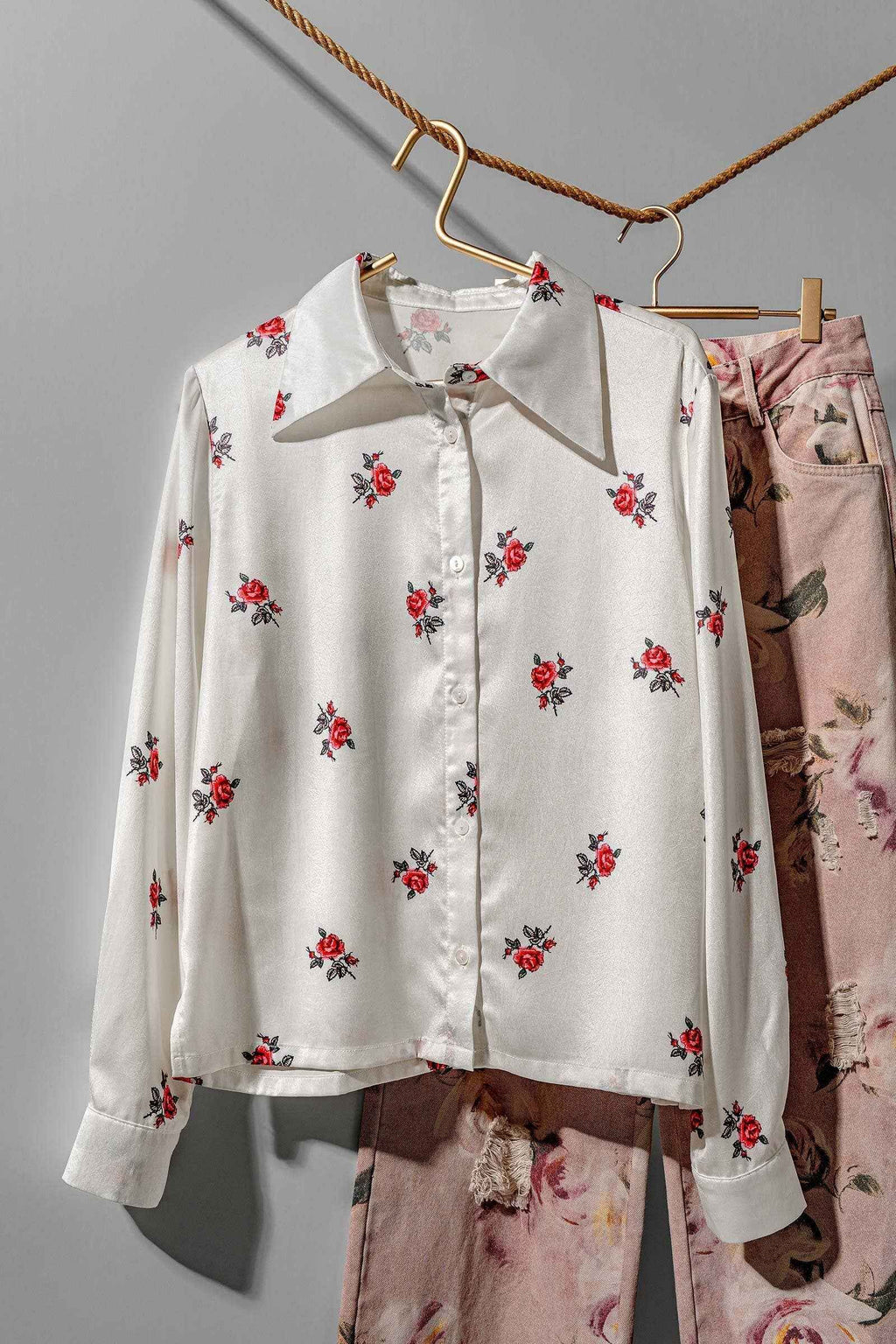 Rose Satin Blouse