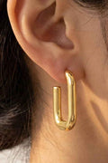 Stainless Steel Rectangle Hoop Earrings