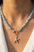 Starfish Charm And Heart Necklace