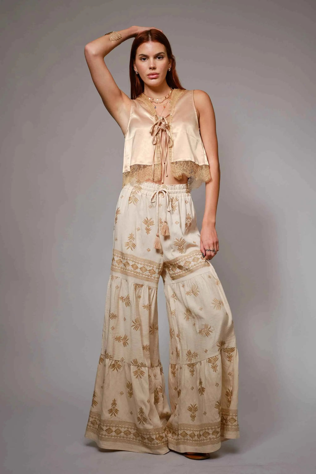 Tassel Tie Palazzo Pants