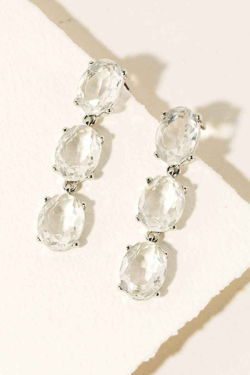 Triple Gem Earrings