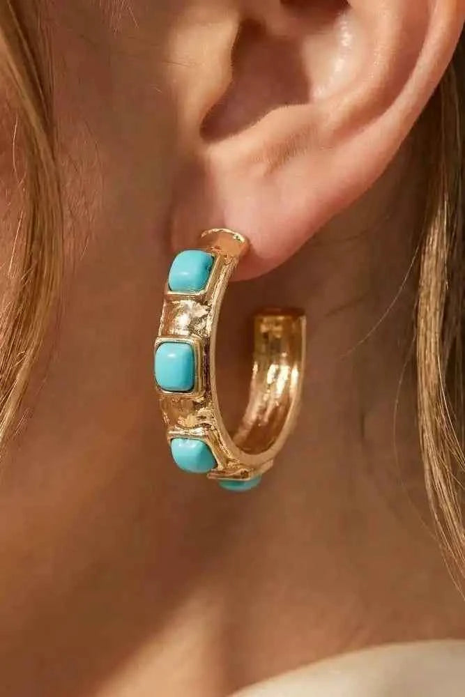 Turquoise Hoop Earrings