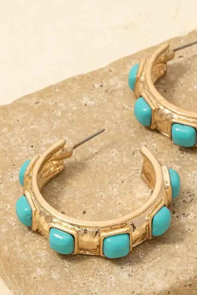 Turquoise Hoop Earrings